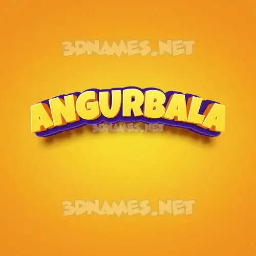 angurbala in Orange Toon style - 3D name wallpaper