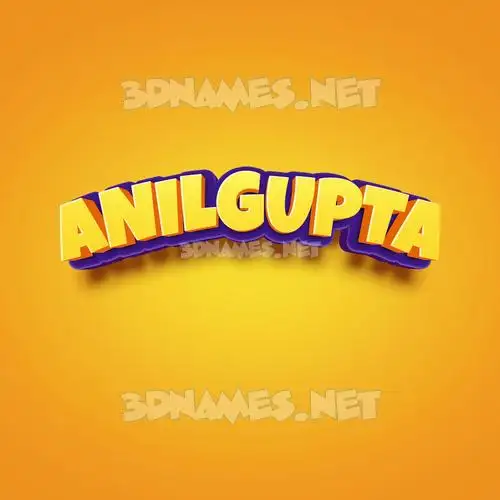 anilgupta in Orange Toon style - 3D name wallpaper