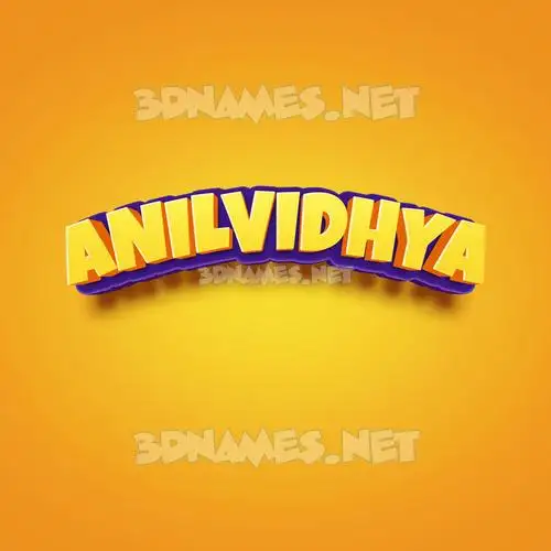 anilvidhya in Orange Toon style - 3D name wallpaper