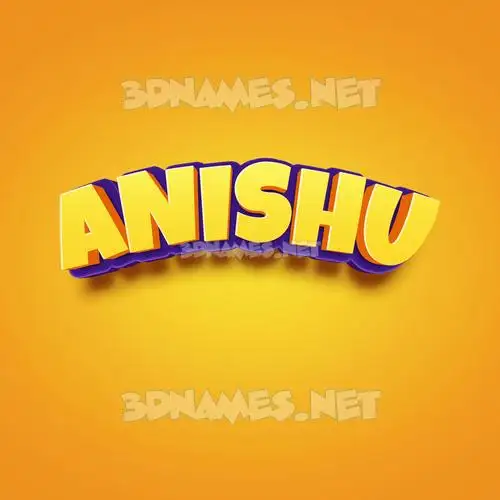 anishu in Orange Toon style - 3D name wallpaper