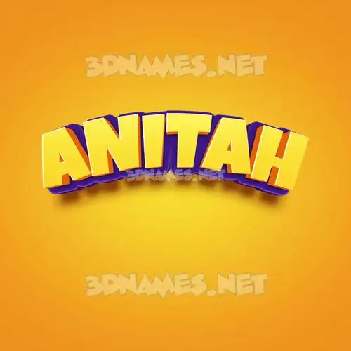 anitah in Orange Toon style - 3D name wallpaper