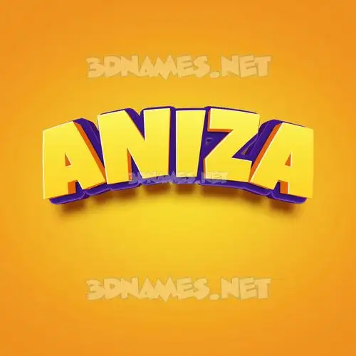 aniza in Orange Toon style - 3D name wallpaper