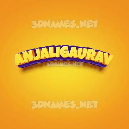 anjaligaurav in Orange Toon style - 3D name wallpaper