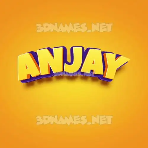 anjay in Orange Toon style - 3D name wallpaper