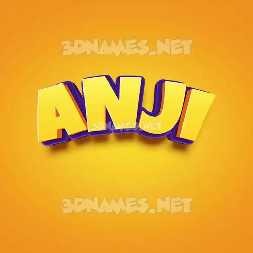 anji in Orange Toon style - 3D name wallpaper