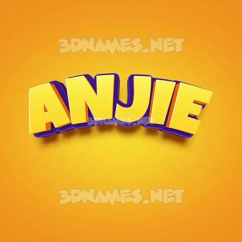 anjie in Orange Toon style - 3D name wallpaper