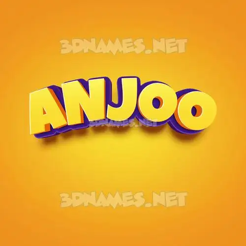 anjoo in Orange Toon style - 3D name wallpaper