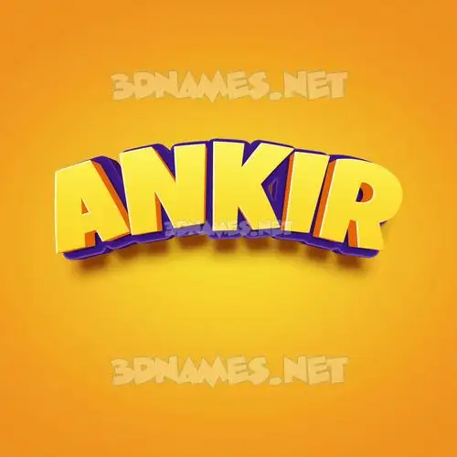 ankir in Orange Toon style - 3D name wallpaper