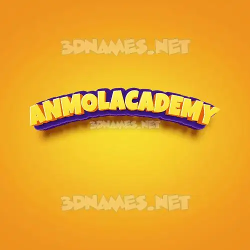 anmolacademy in Orange Toon style - 3D name wallpaper