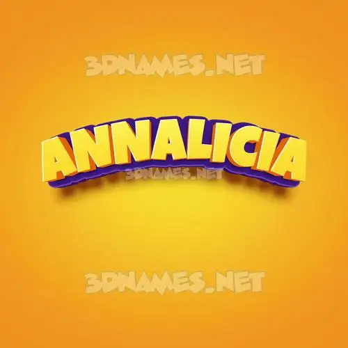 annalicia in Orange Toon style - 3D name wallpaper