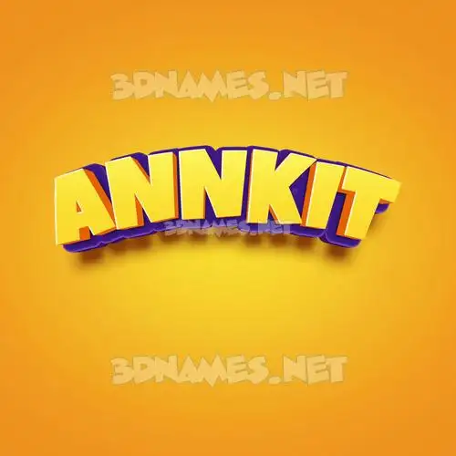 annkit in Orange Toon style - 3D name wallpaper