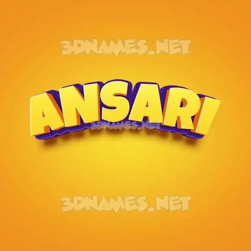 ansari in Orange Toon style - 3D name wallpaper