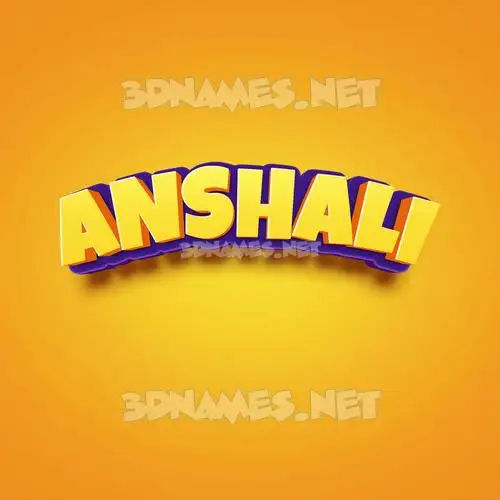 anshali in Orange Toon style - 3D name wallpaper
