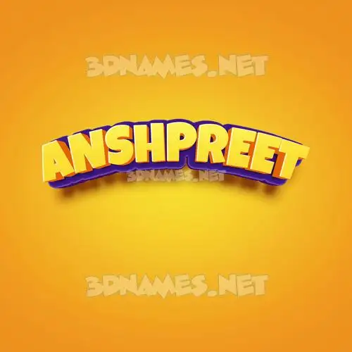 anshpreet in Orange Toon style - 3D name wallpaper