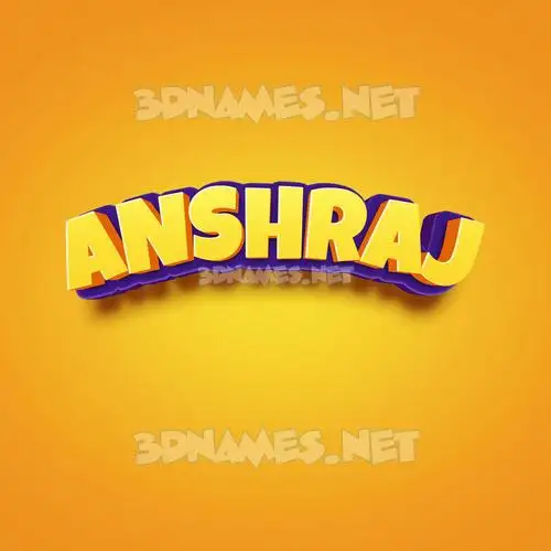 anshraj in Orange Toon style - 3D name wallpaper