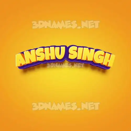 anshu singh in Orange Toon style - 3D name wallpaper