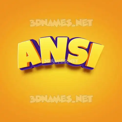 ansi in Orange Toon style - 3D name wallpaper