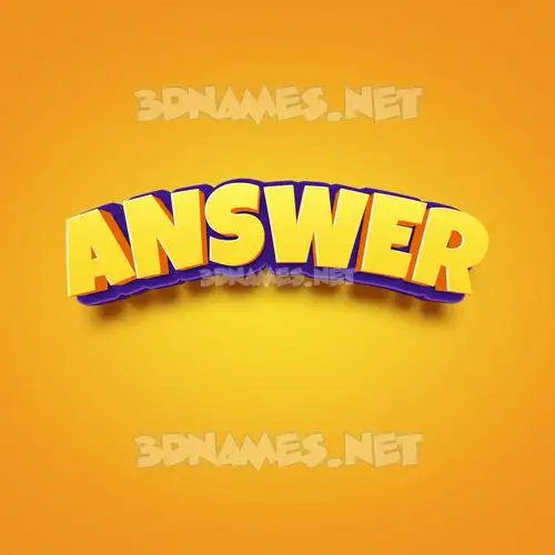 answer in Orange Toon style - 3D name wallpaper