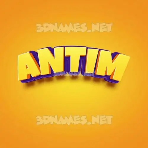 antim in Orange Toon style - 3D name wallpaper