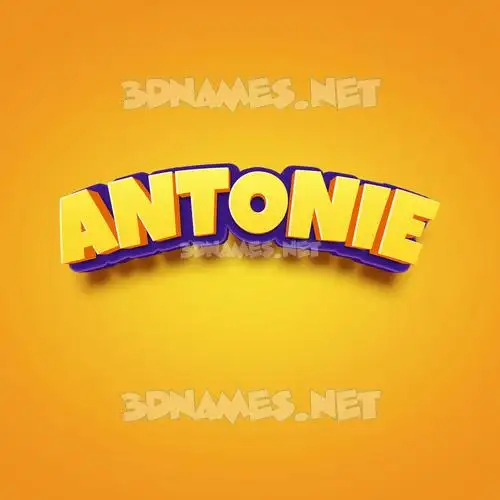 antonie in Orange Toon style - 3D name wallpaper