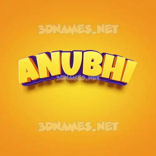 anubhi in Orange Toon style - 3D name wallpaper