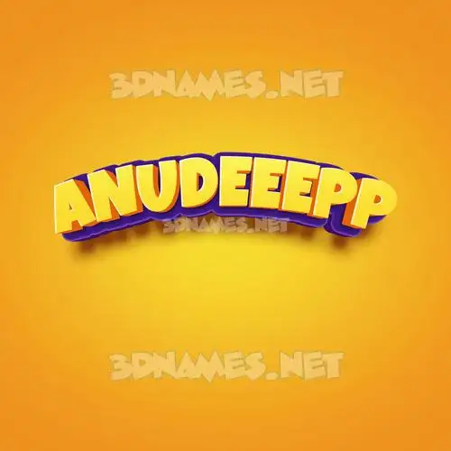 anudeeepp in Orange Toon style - 3D name wallpaper