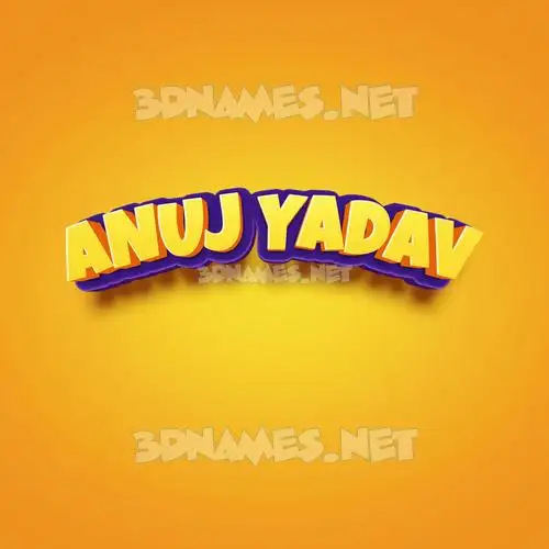 anuj yadav in Orange Toon style - 3D name wallpaper