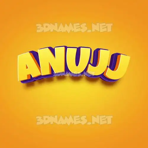 anujj in Orange Toon style - 3D name wallpaper