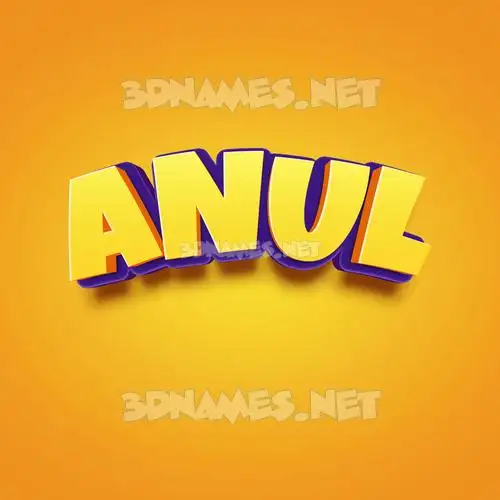 anul in Orange Toon style - 3D name wallpaper