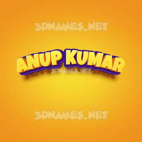 anup kumar in Orange Toon style - 3D name wallpaper