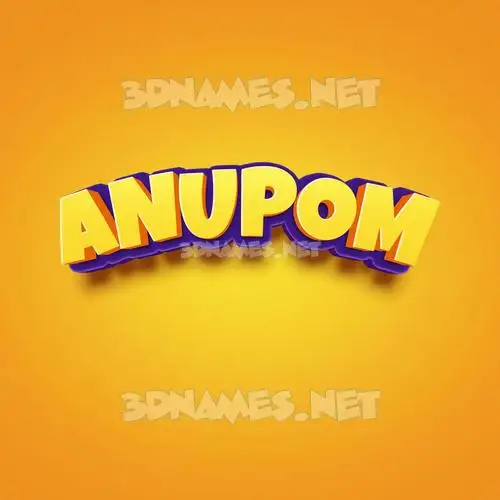 anupom in Orange Toon style - 3D name wallpaper
