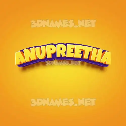 anupreetha in Orange Toon style - 3D name wallpaper