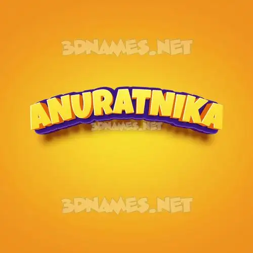 anuratnika in Orange Toon style - 3D name wallpaper
