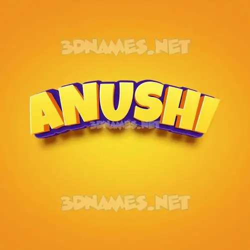 anushi in Orange Toon style - 3D name wallpaper