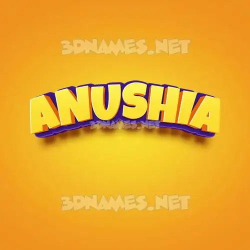 anushia in Orange Toon style - 3D name wallpaper