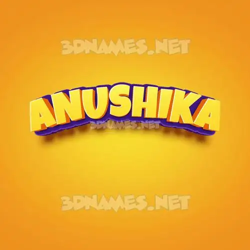 anushika in Orange Toon style - 3D name wallpaper