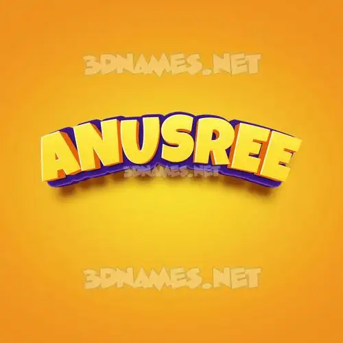 anusree in Orange Toon style - 3D name wallpaper