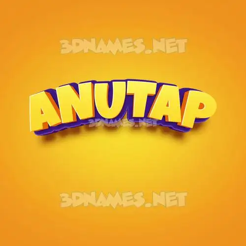 anutap in Orange Toon style - 3D name wallpaper