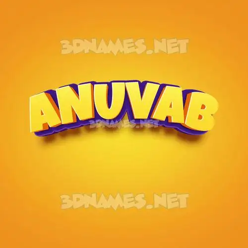 anuvab in Orange Toon style - 3D name wallpaper