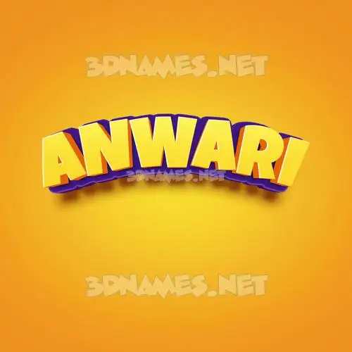 anwari in Orange Toon style - 3D name wallpaper