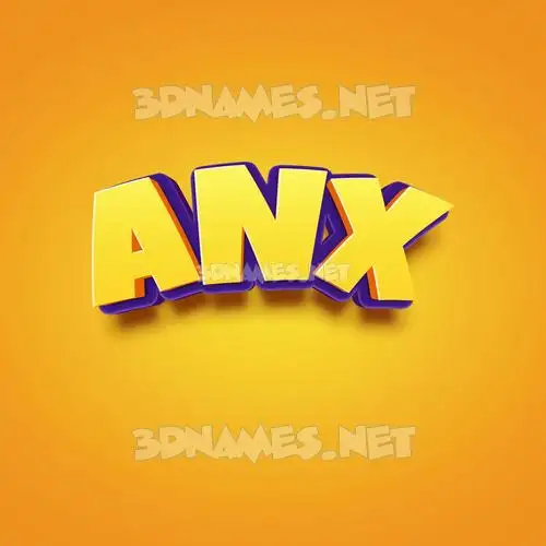 anx in Orange Toon style - 3D name wallpaper