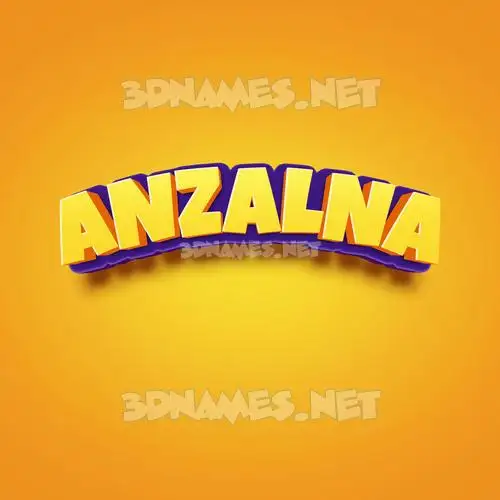 anzalna in Orange Toon style - 3D name wallpaper