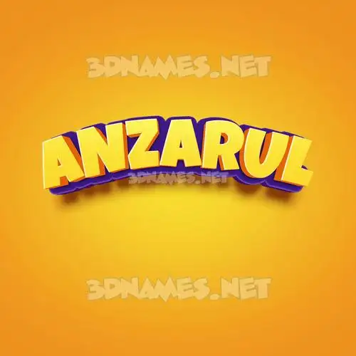anzarul in Orange Toon style - 3D name wallpaper