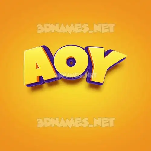 aoy in Orange Toon style - 3D name wallpaper