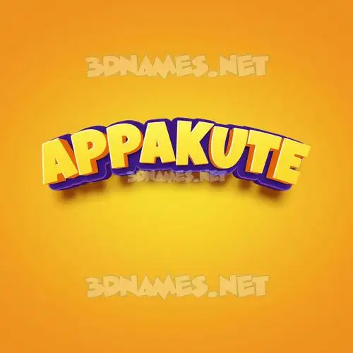appakute in Orange Toon style - 3D name wallpaper