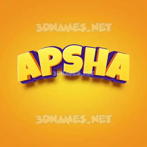 apsha in Orange Toon style - 3D name wallpaper