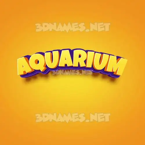 aquarium in Orange Toon style - 3D name wallpaper