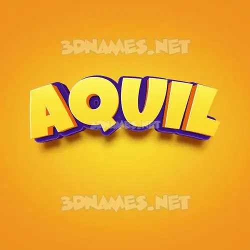 aquil in Orange Toon style - 3D name wallpaper