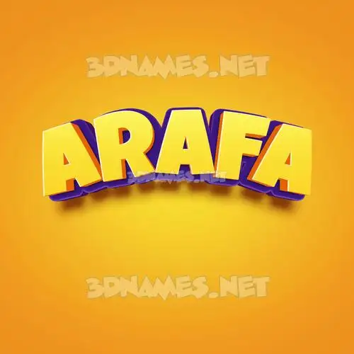 arafa in Orange Toon style - 3D name wallpaper