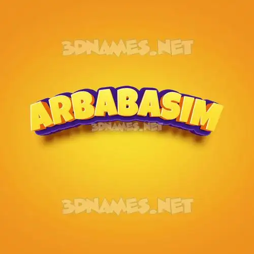 arbabasim in Orange Toon style - 3D name wallpaper